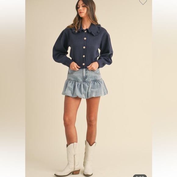 #99  COLLAR BUTTON DOWN CARDIGAN - Picture 11 of 14